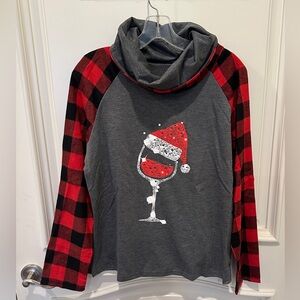 Emery Rose Red and Black Plaid Christmas Top